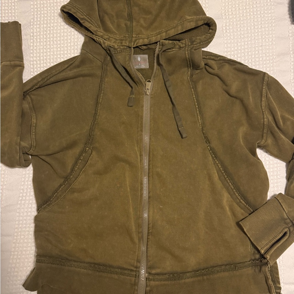 FP Movement by Free People Olive Zip-Up Hoodie